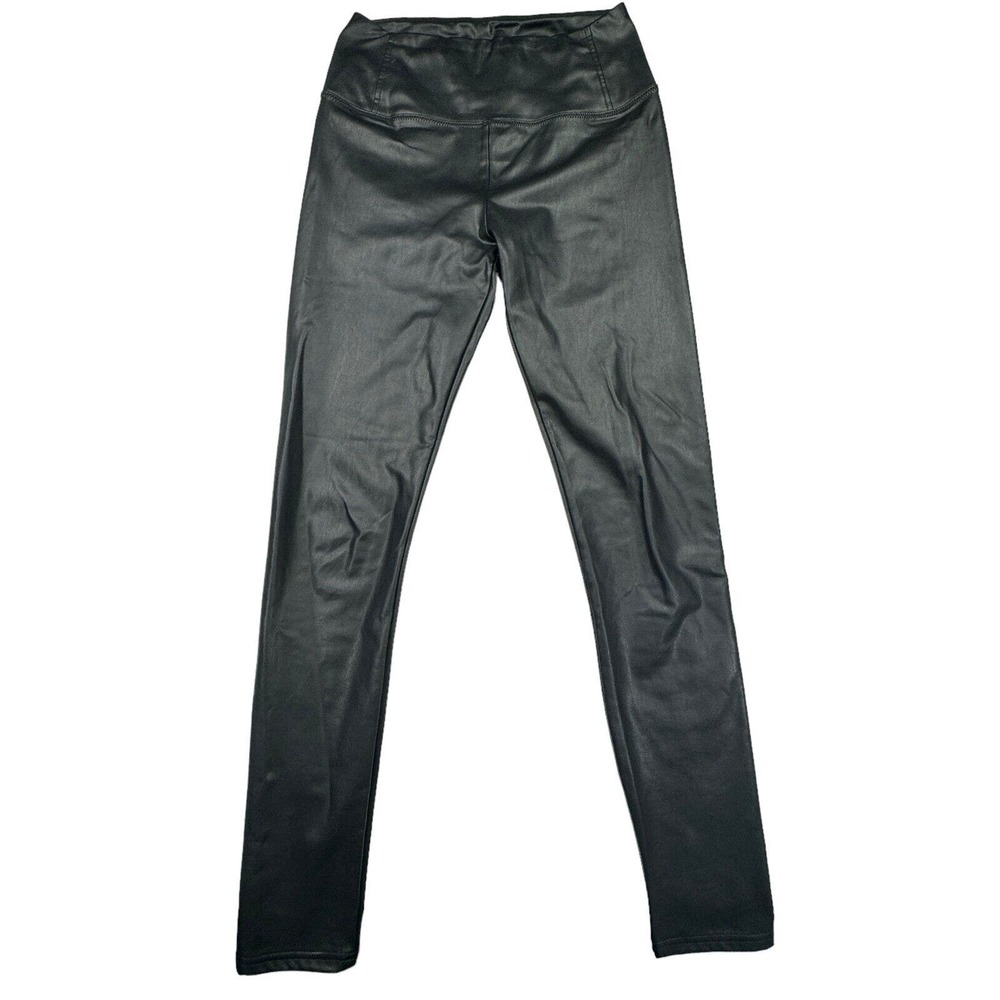 7 For All Mankind Women's Black Faux Leather Legging Size Small